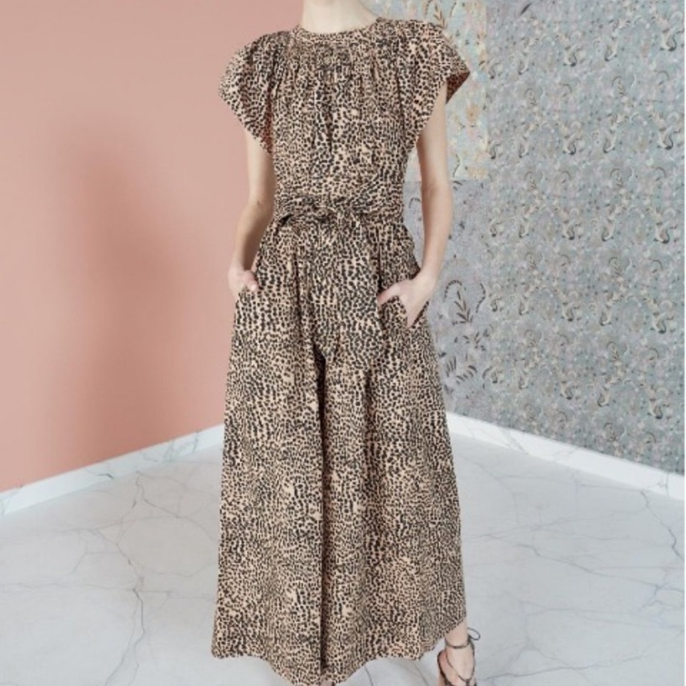 Ulla Johnson Coralie Jumpsuit Cheetah size 8 *Rare
